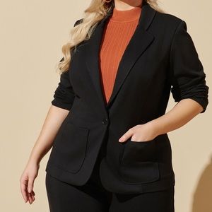 Ashley Stewart Plus Size Women’s Blazer, 8, Black